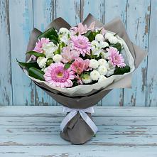 Букет цветов из:  Герберы, Альстромерии и Хризантемы #REPLACE_PRED# Власихе Алтайский край