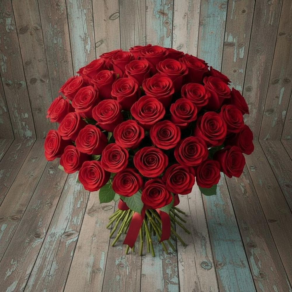Букет 55 Красных роз Фридом в Власихе Алтайский край