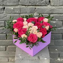 Цветочная композиция из Розы в коробке #REPLACE_PRED# Власихе Алтайский край