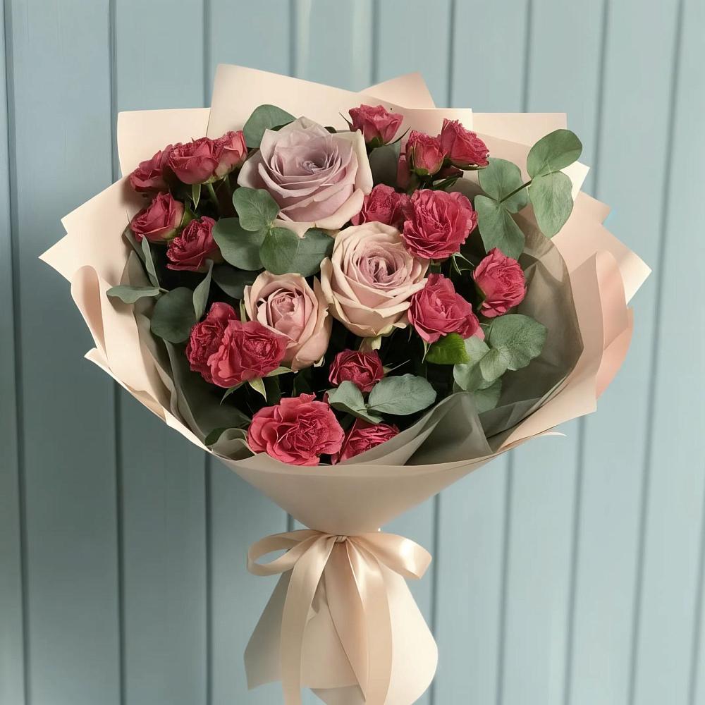 Букет цветов из: Гвоздики и Розы в Власихе Алтайский край