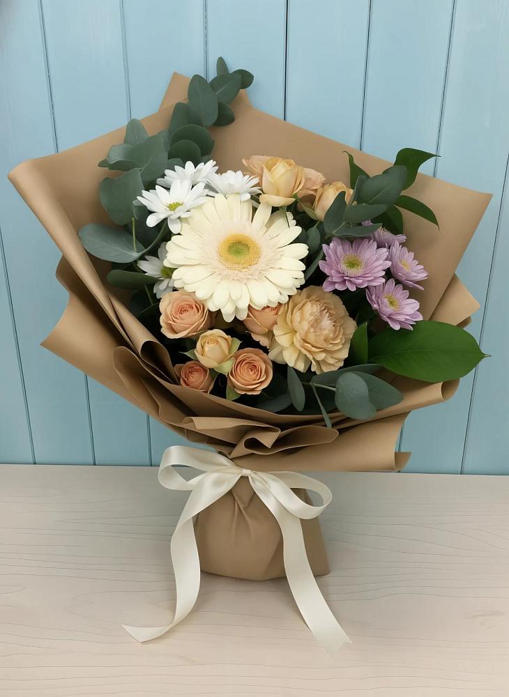 Букет цветов из: Герберы и Хризантемы в Власихе Алтайский край