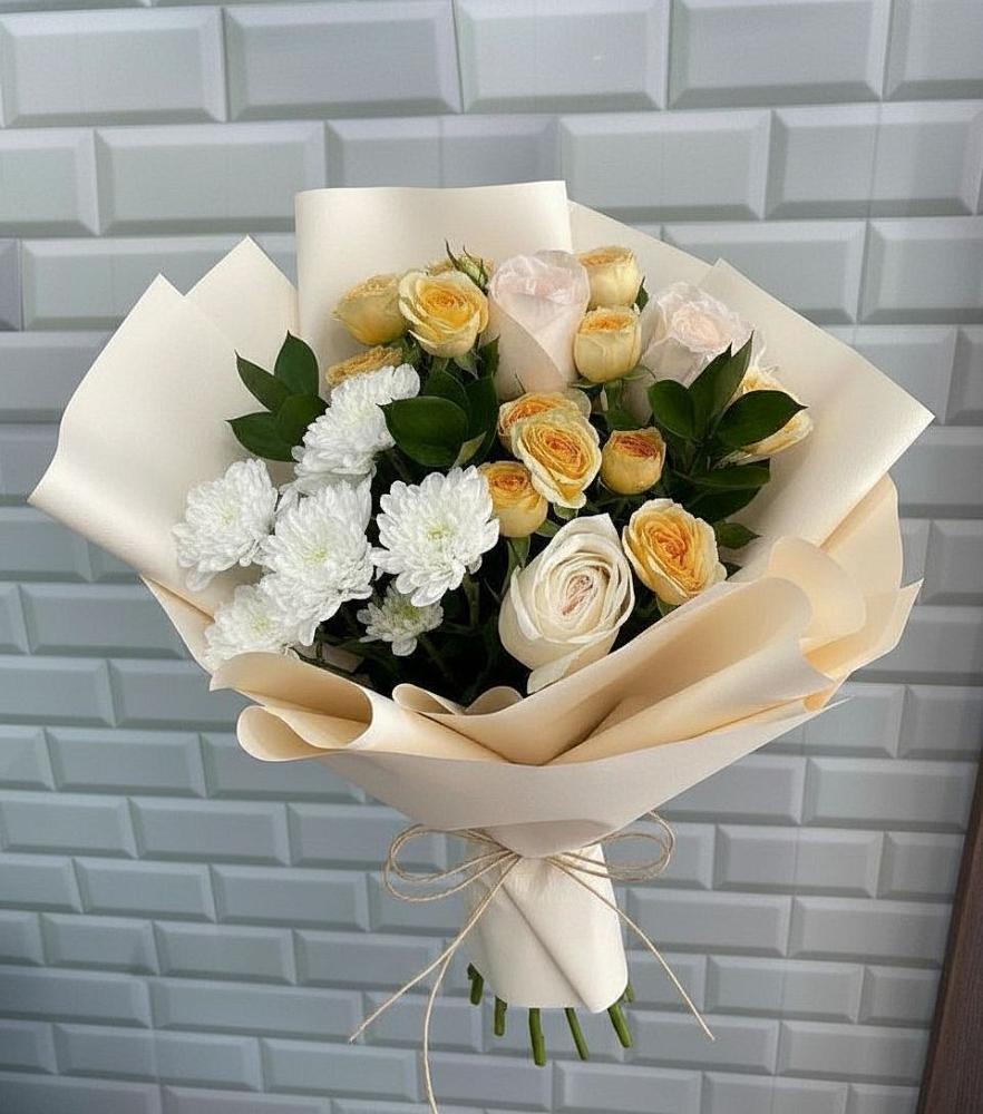 Букет цветов из: Розы и Хризантемы в Власихе Алтайский край