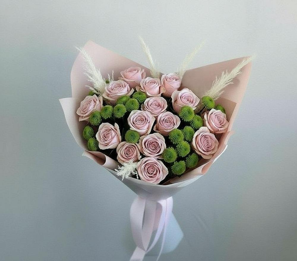 Букет цветов из: Розы и Хризантемы в Власихе Алтайский край