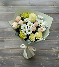 Букет цветов из:  Альстромерии, Розы и Хризантемы в Власихе Алтайский край