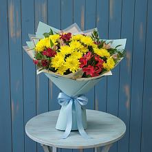 Букет цветов из:  Альстромерии и Хризантемы #REPLACE_PRED# Власихе Алтайский край
